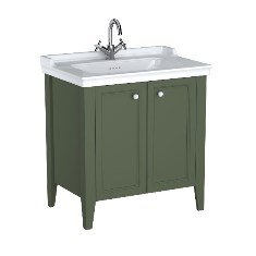 Vitra Valarte Neo 65805 Lavabo Dolabı 80 Cm, Kapaklı, Etajerli Lavabolu, Tek Armatür Delikli, Retro Yeşil